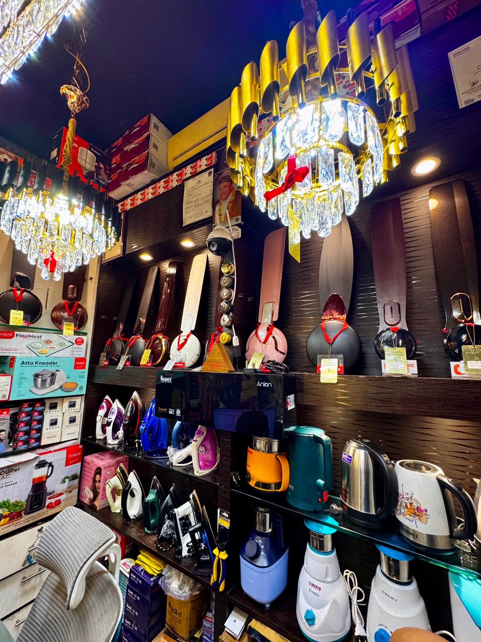 Product displays at Sukeja Enterprises showroom