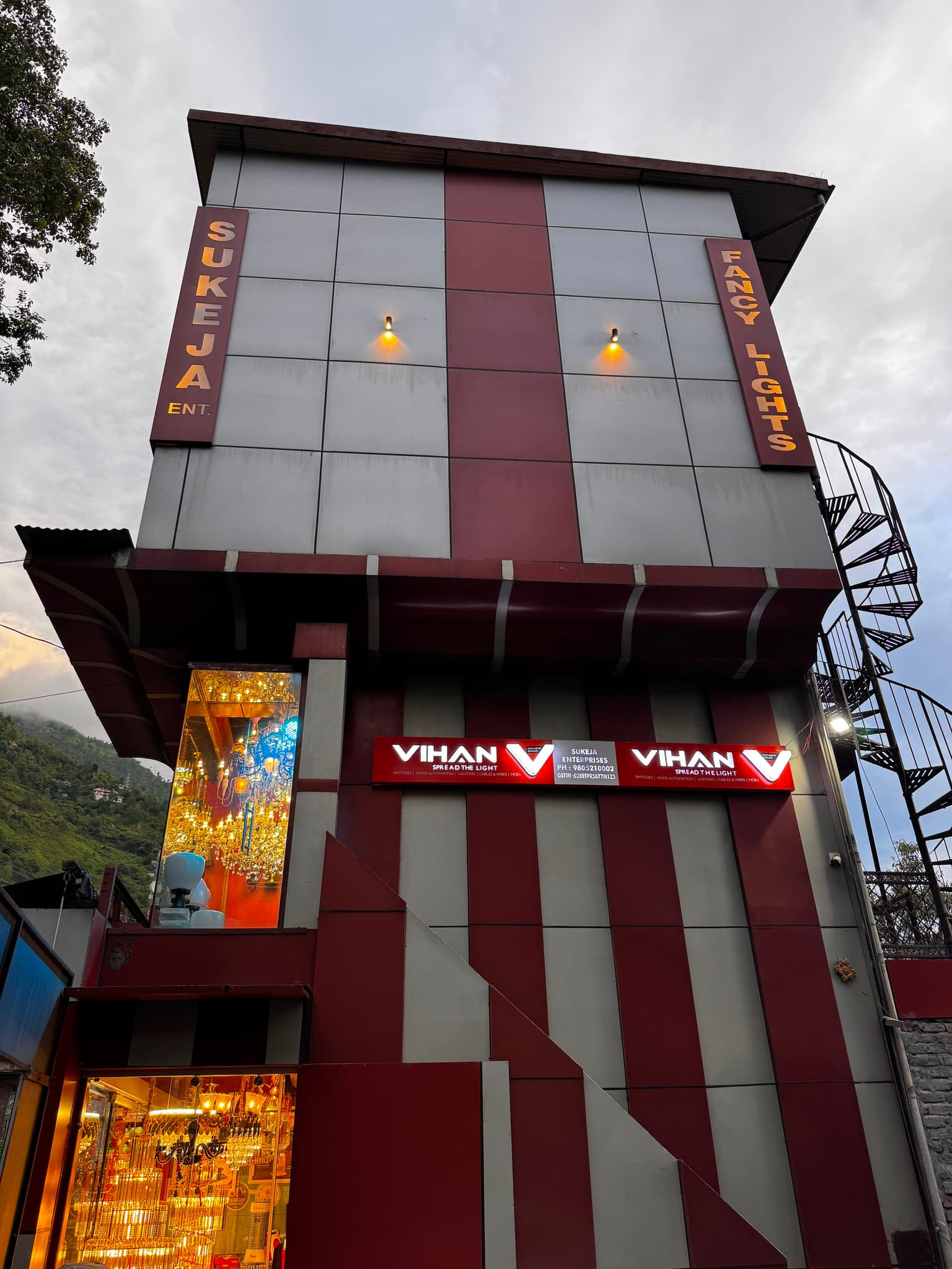 Sukeja Enterprises shop front on Bharmour Road, Chamba