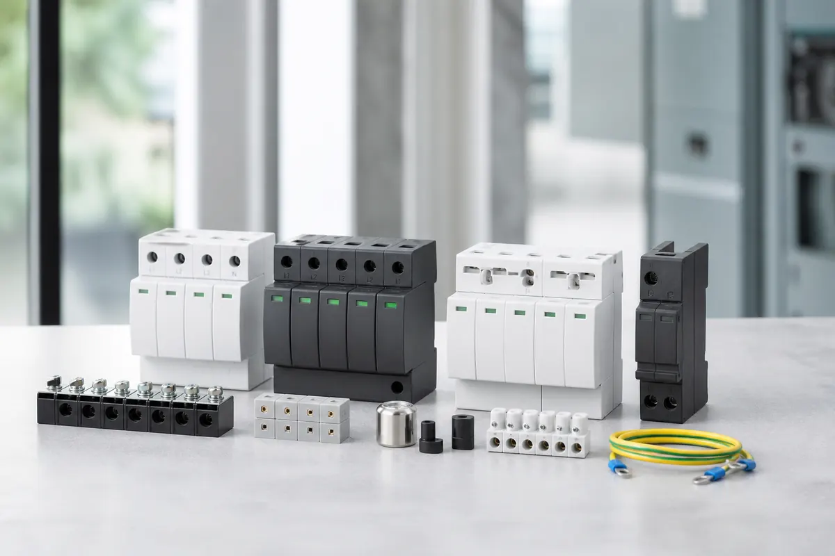 Electrical protection devices arranged on a counter