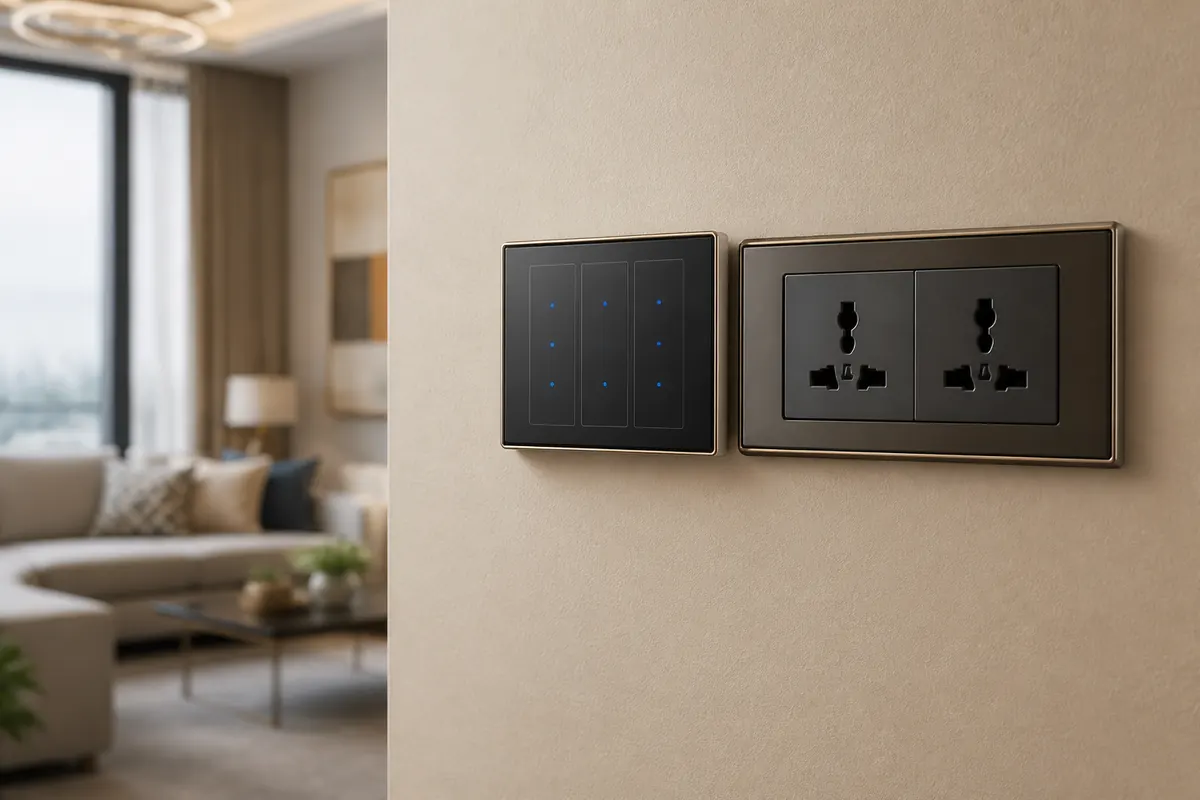 Home automation control keypad on an apartment wall
