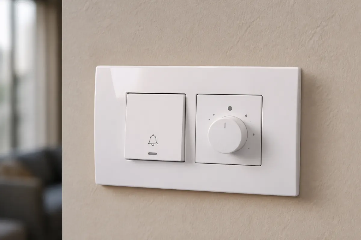 Fan regulator on a modular switch plate